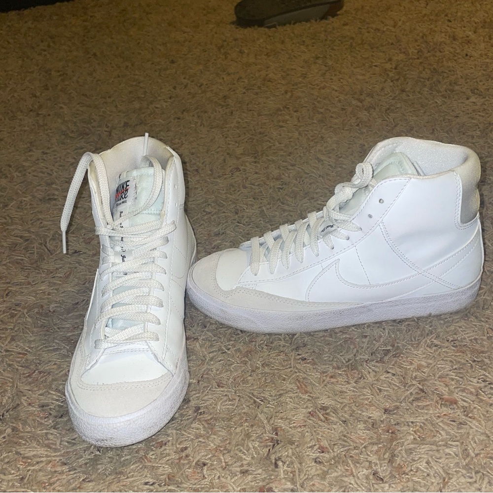 White Nike Blazers
